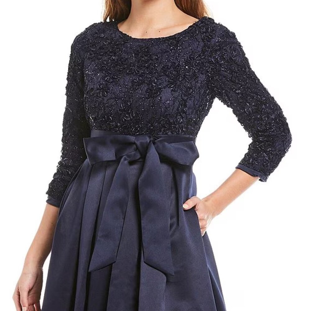 Sequin Navy Blue Jessica Howard Formal Gown, Size 8